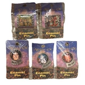 5-1998 Wizard of Oz Enamel Pins- Lion,  Dorothy, Tin Man & Scarecrow